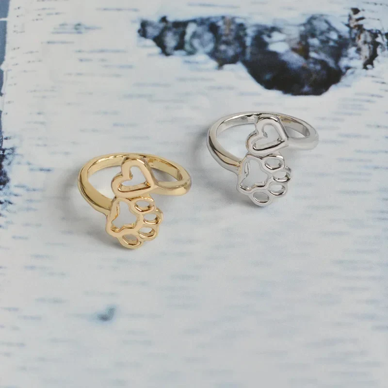 Bague Patte Chien Coeur