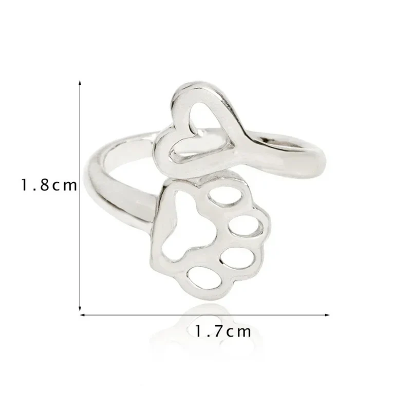 Bague Patte Chien Coeur