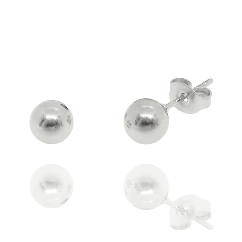Boucles d'oreilles boules en acier inoxydable