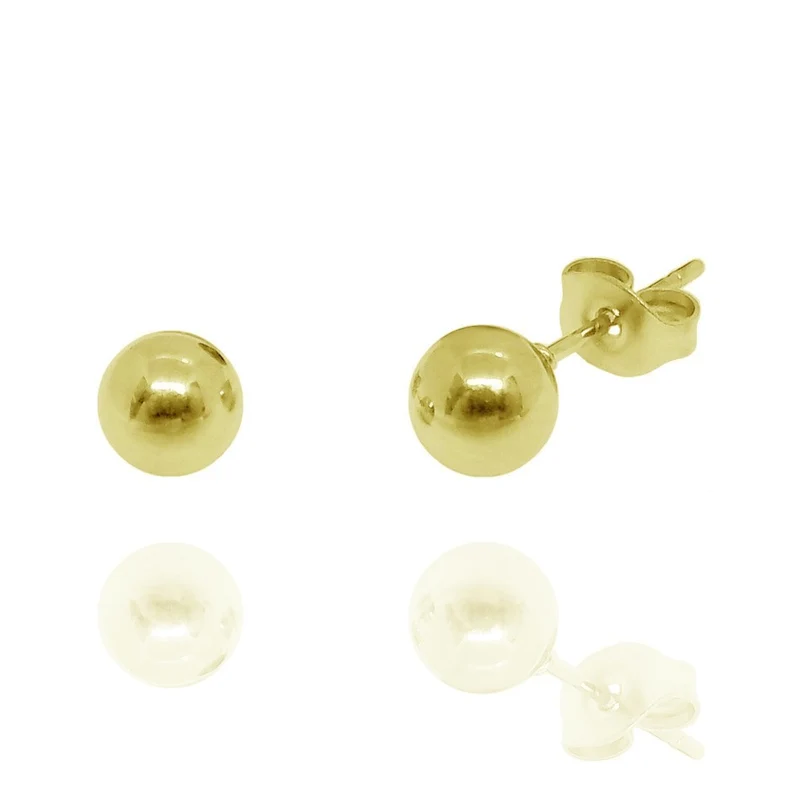 Boucles d'oreilles boules en acier inoxydable