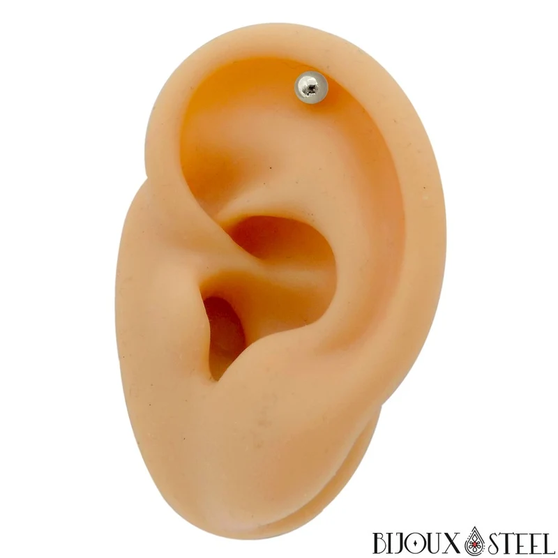 Boucles d'oreilles boules en acier inoxydable