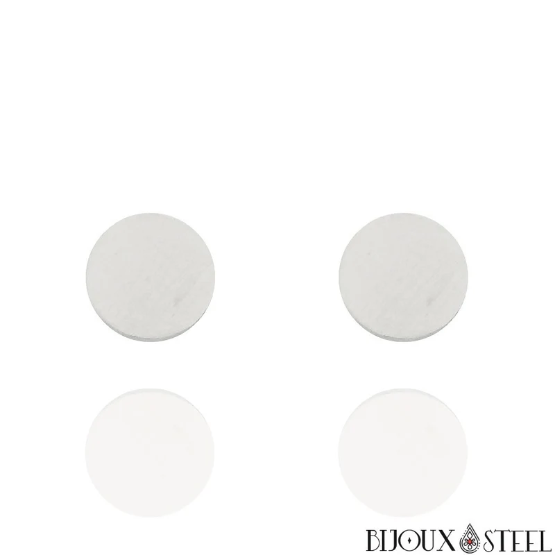 Boucles d'oreilles rondes en acier inoxydable