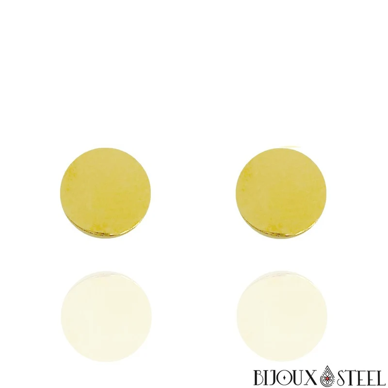 Boucles d'oreilles rondes en acier inoxydable