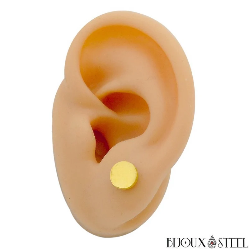 Boucles d'oreilles rondes en acier inoxydable