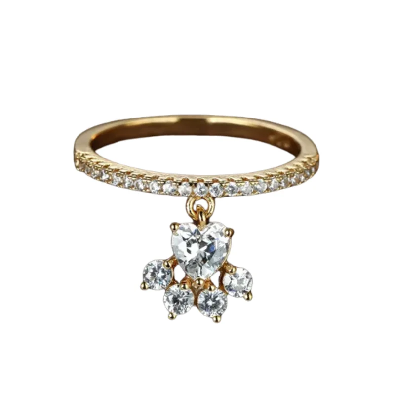 Bague Patte de Chien Strass