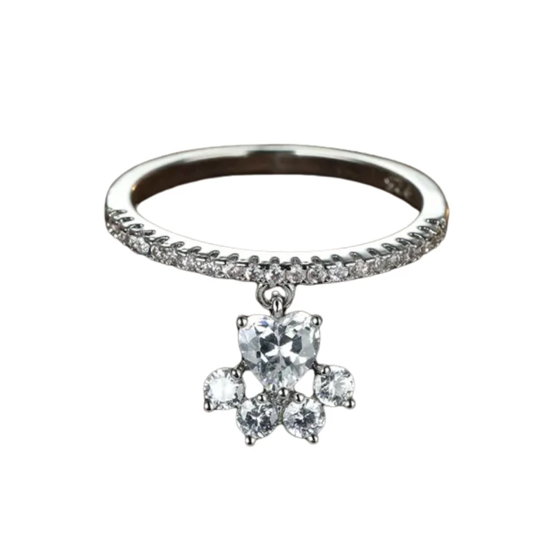 Bague Patte de Chien Strass