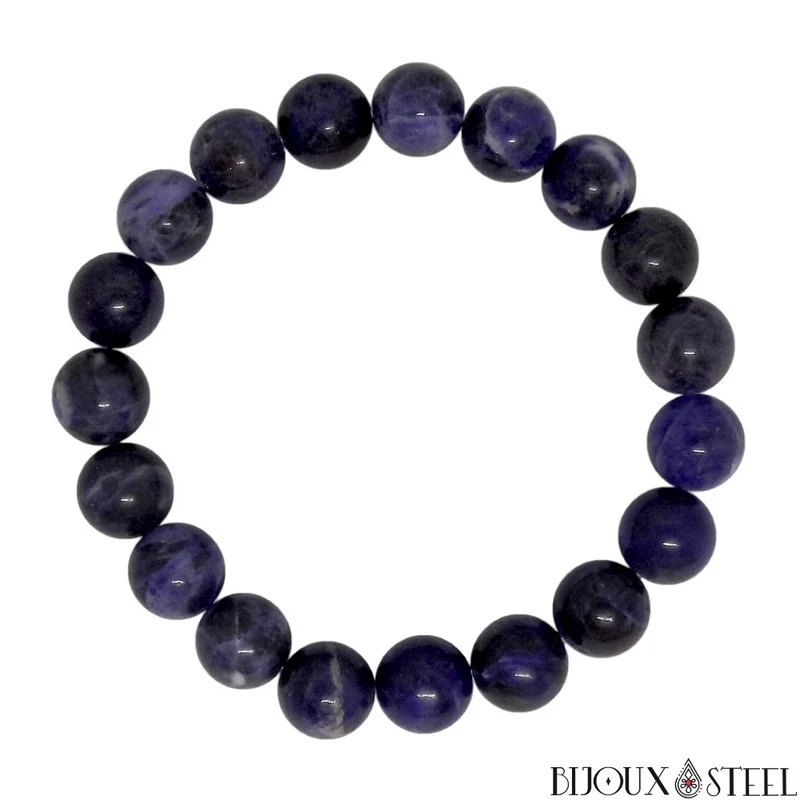 Bracelet en perles de sodalite 10mm
