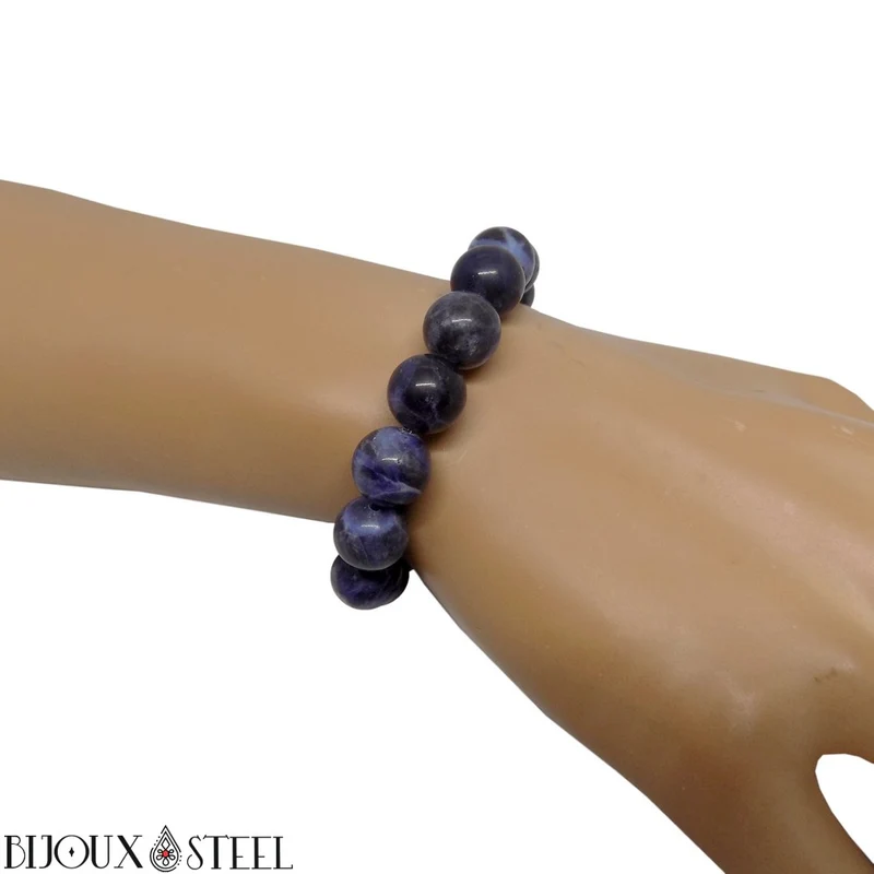 Bracelet en perles de sodalite 10mm