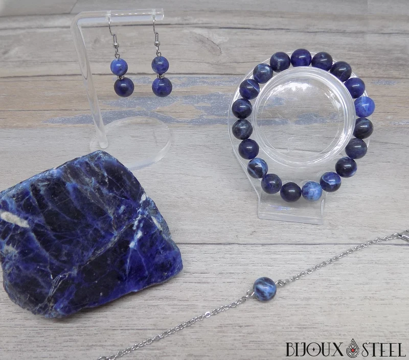 Bracelet en perles de sodalite 10mm