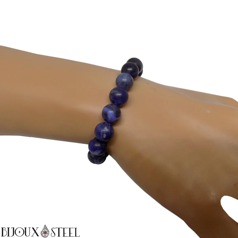 Bracelet en perles de sodalite 8mm