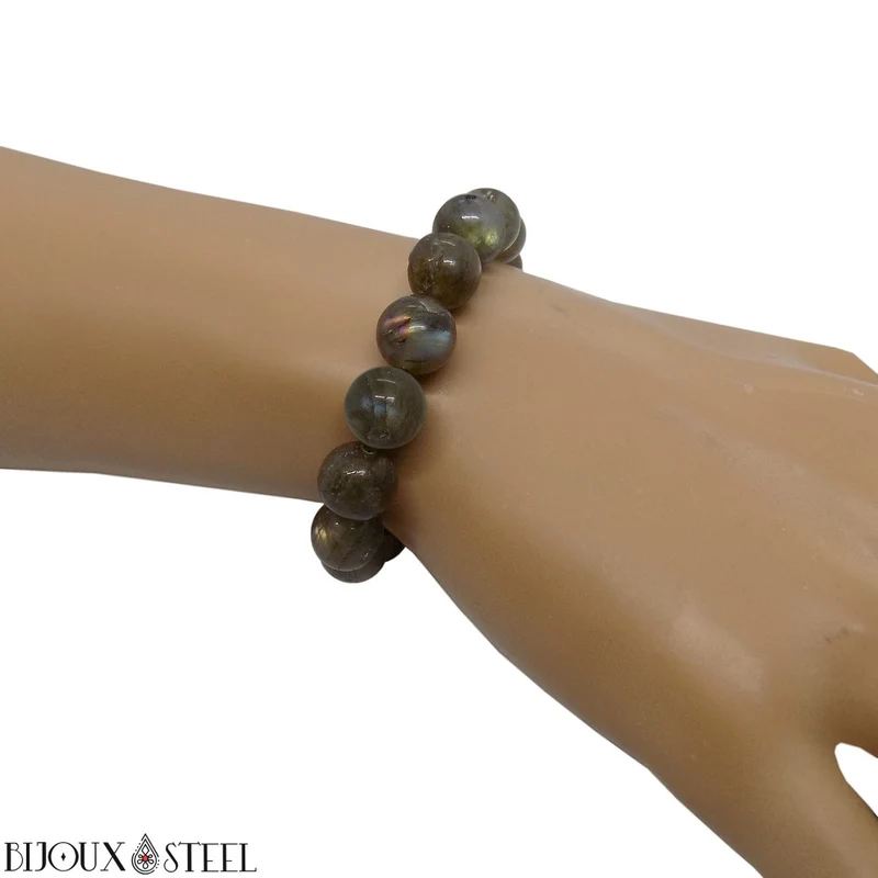 Bracelet en perles de labradorite 10mm
