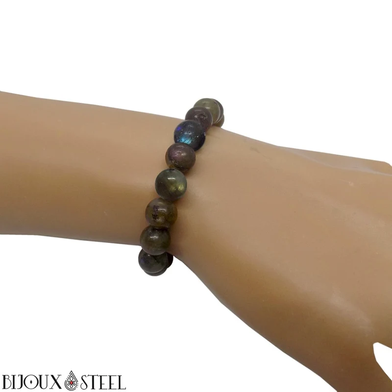 Bracelet en perles de labradorite 8mm