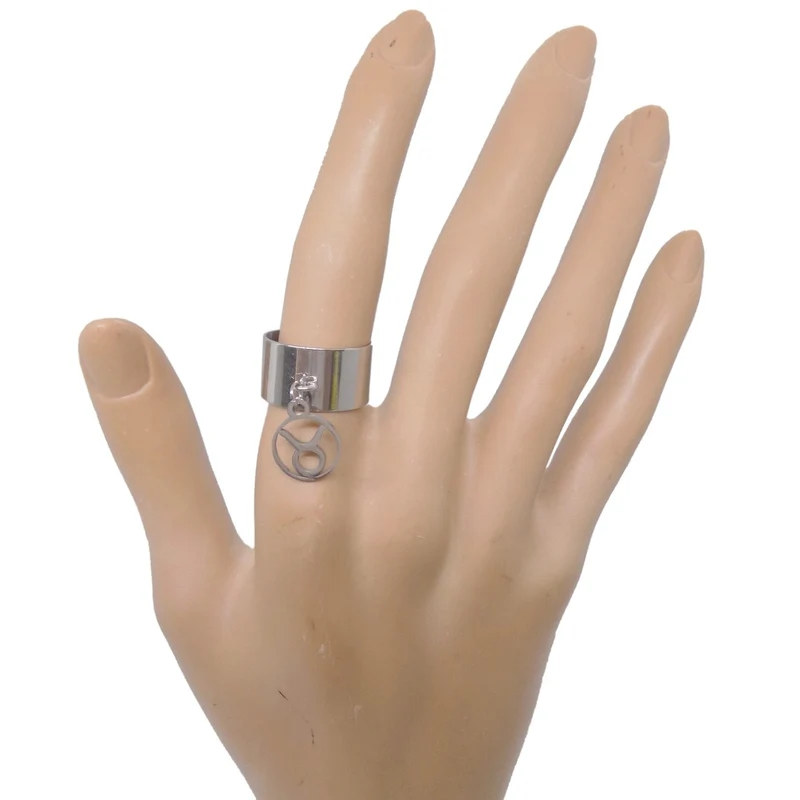 Bague large ajustable à pendentif signe astrologique taureau en acier inoxydable
