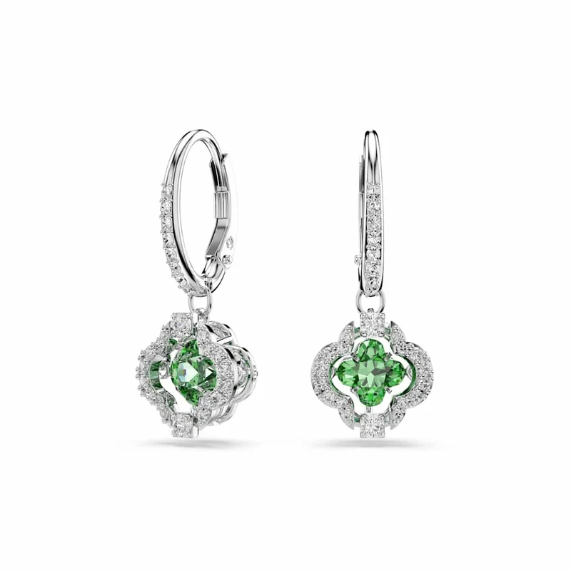 Swarovski Boucles d'oreilles Una Sparkling DC argentées avec cristal vert 5758001