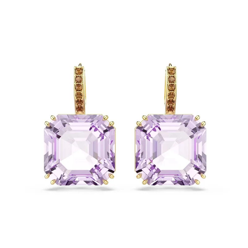 Swarovski Boucles d'oreilles Millenia couleur or avec cristal violet 5759990