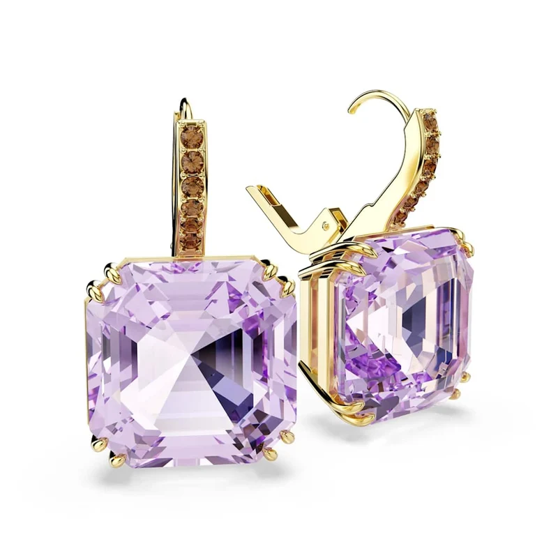 Swarovski Boucles d'oreilles Millenia couleur or avec cristal violet 5759990