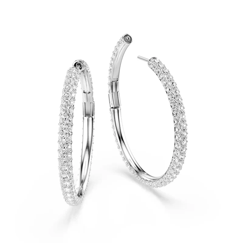 Swarovski Boucles d'oreilles créoles rondes Dextera couleur argent 5754156