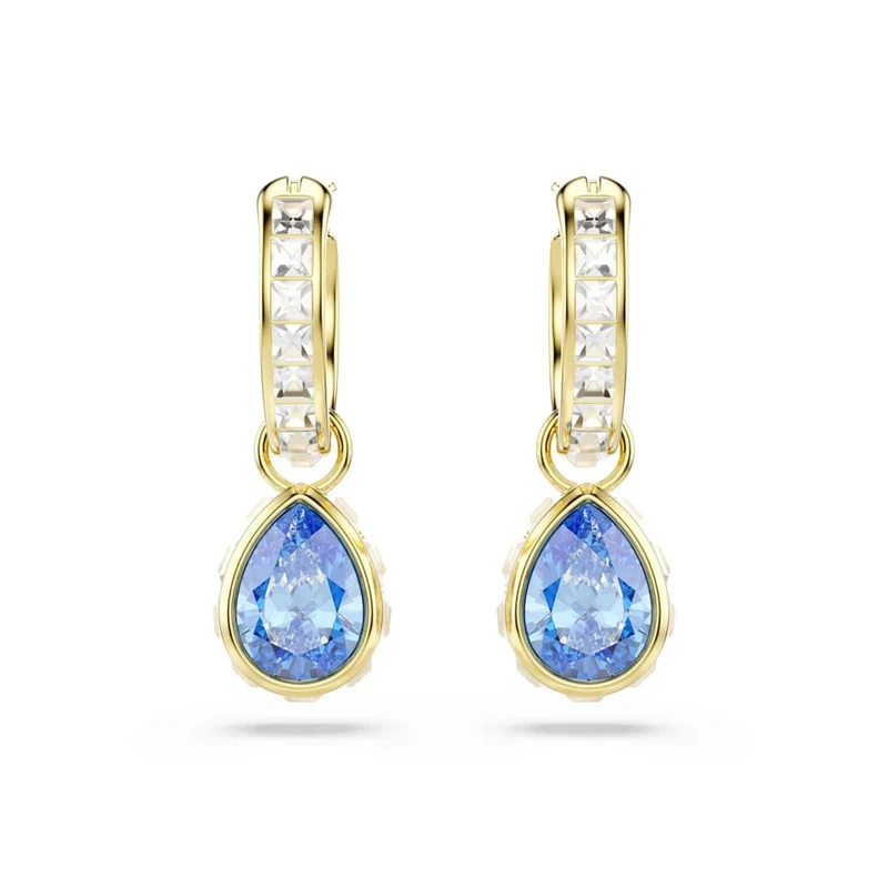 Swarovski Boucles d'oreilles créoles Chroma Gold avec cristaux bleus 5757815