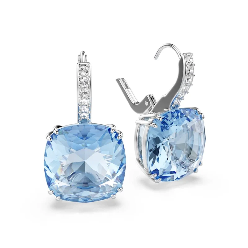 Swarovski Boucles d'oreilles Millenia argentées avec cristal bleu 5756150