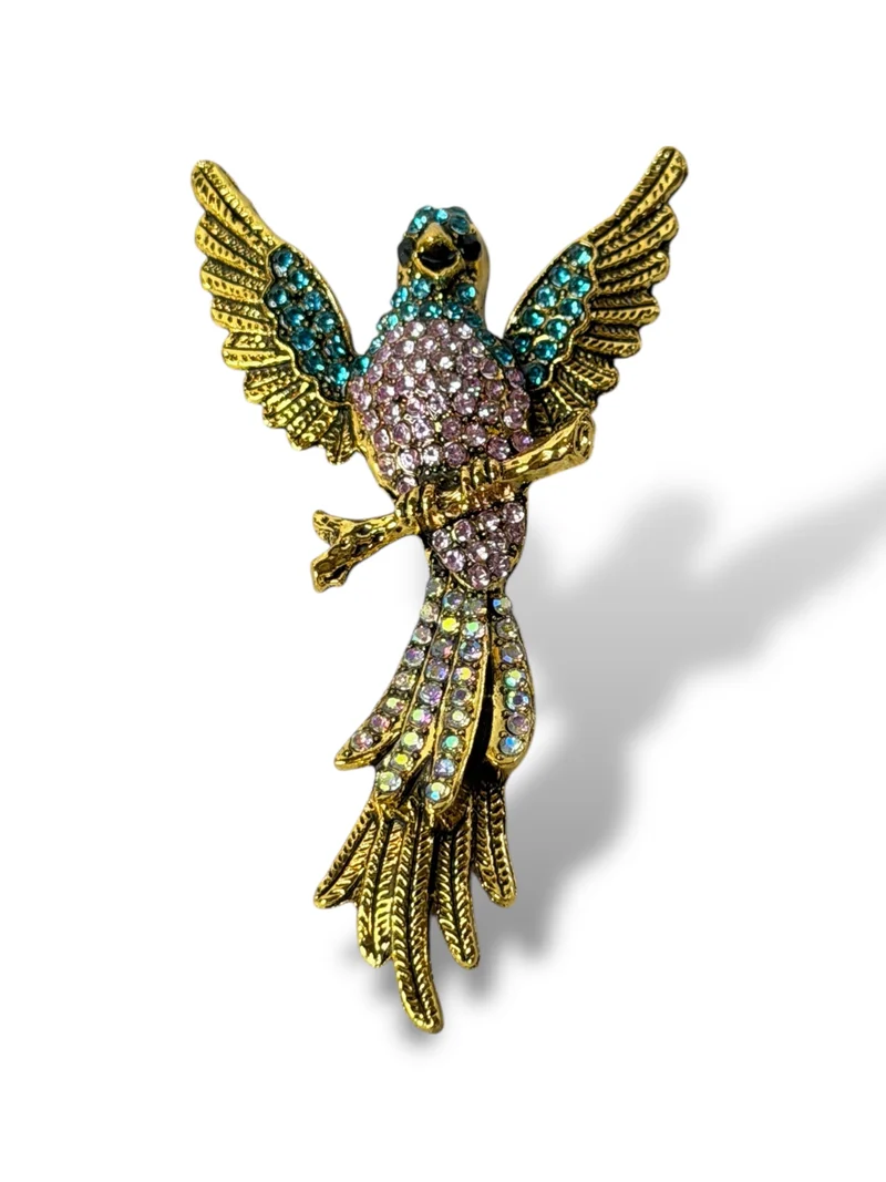 PERROQUET - BROCHE AVEC STRASS