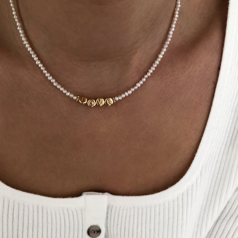 Collier "April" plaqué or