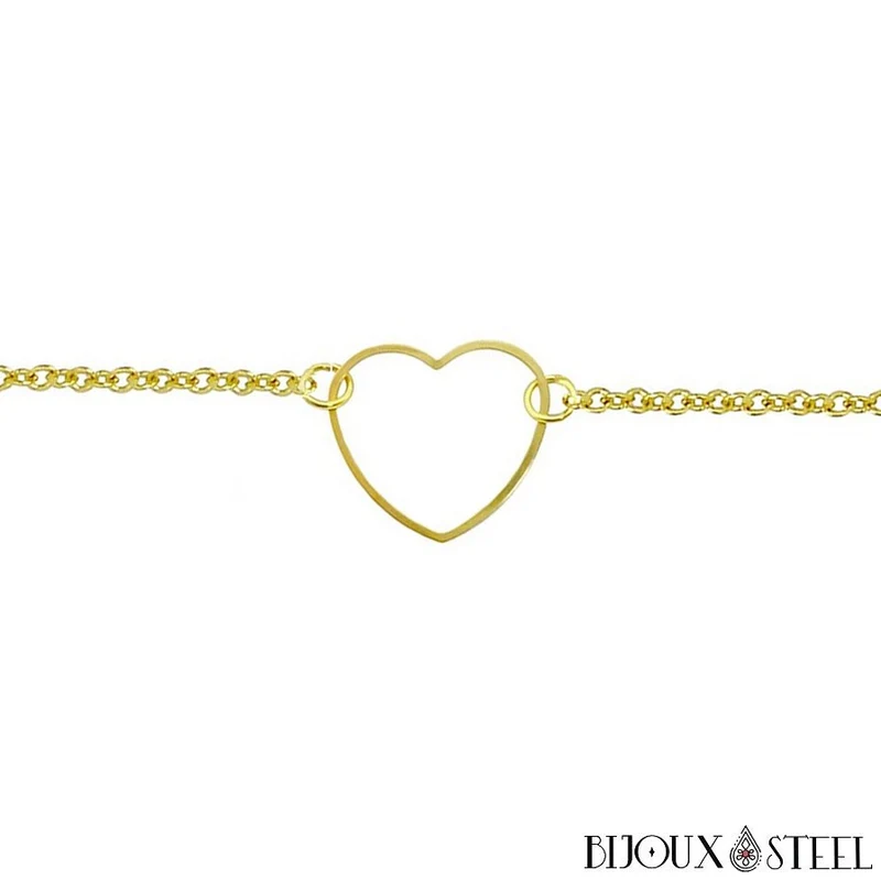 Collier coeur en acier inoxydable