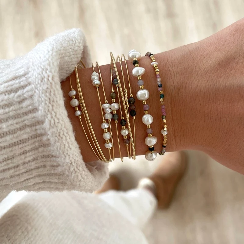 Jonc "Charlie" acier tourmaline