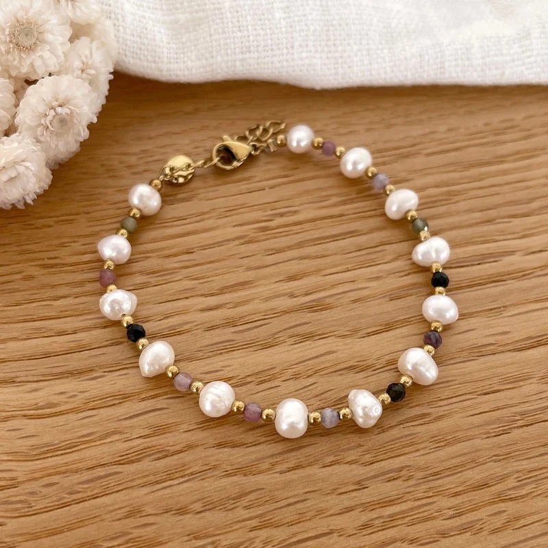Bracelet "Timo" tourmaline acier