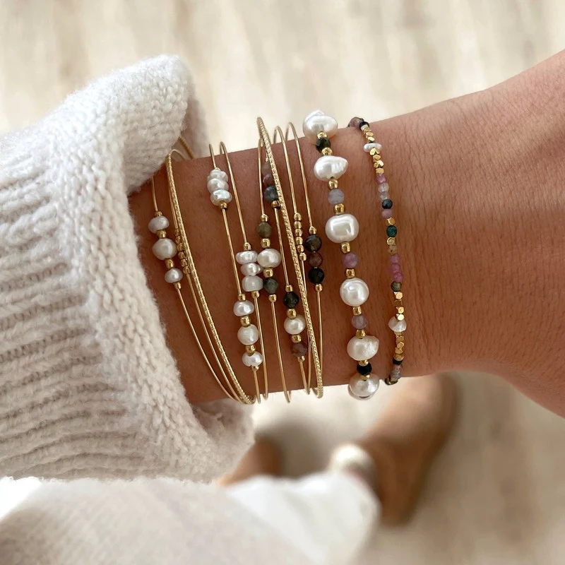 Bracelet "Timo" tourmaline acier