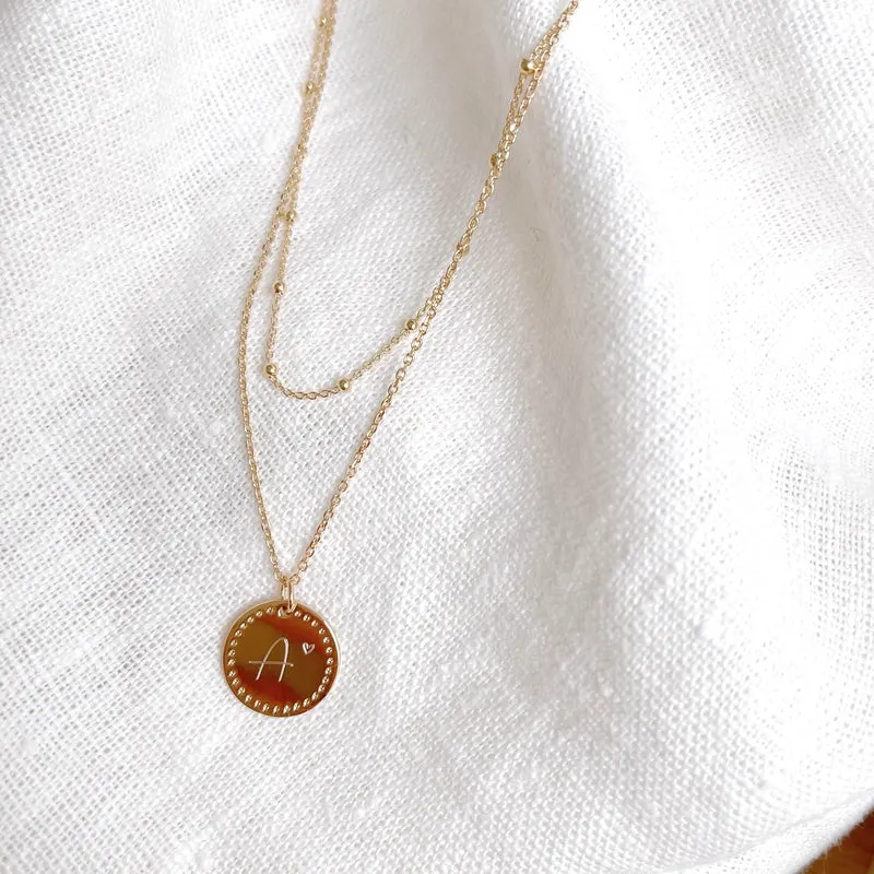 Collier "Lettre d'amour" plaqué or
