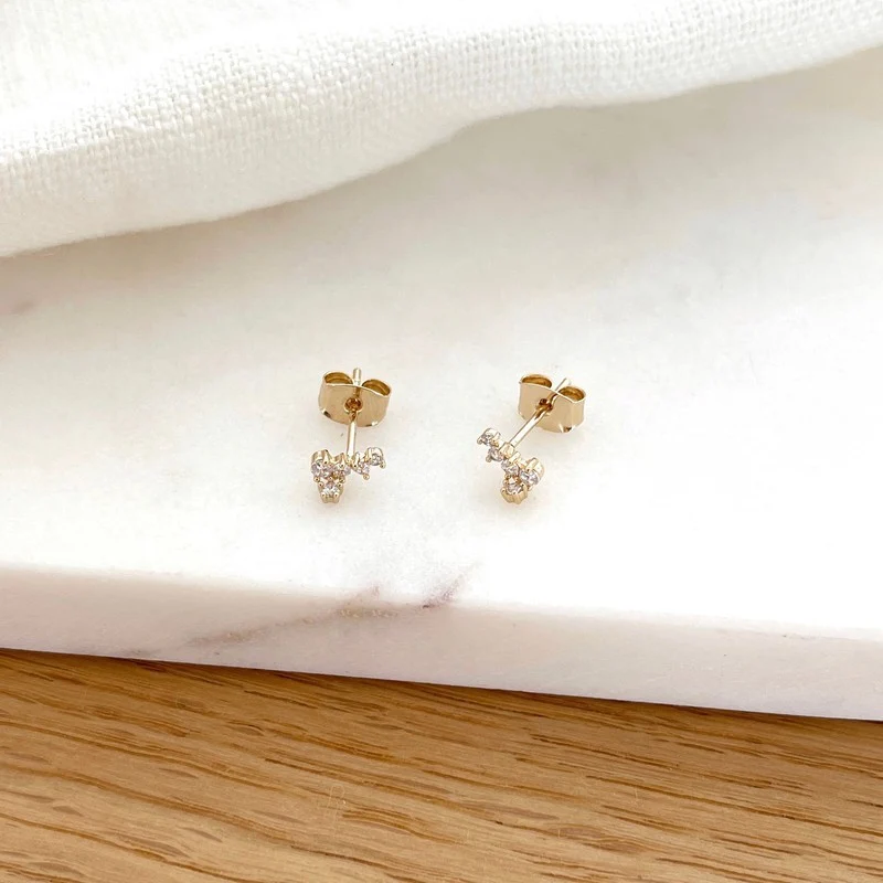 Boucles d'oreilles "Elénie" blanc plaqué or