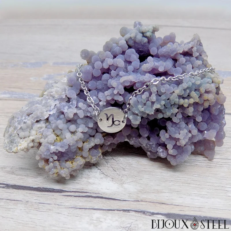 Bracelet signe astrologique capricorne en acier inoxydable