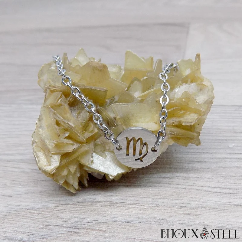 Bracelet signe astrologique vierge en acier inoxydable