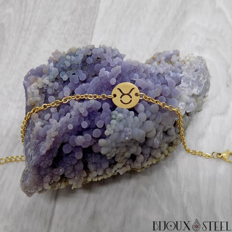 Bracelet signe astrologique taureau en acier inoxydable