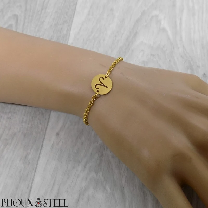 Bracelet signe astrologique bélier en acier inoxydable