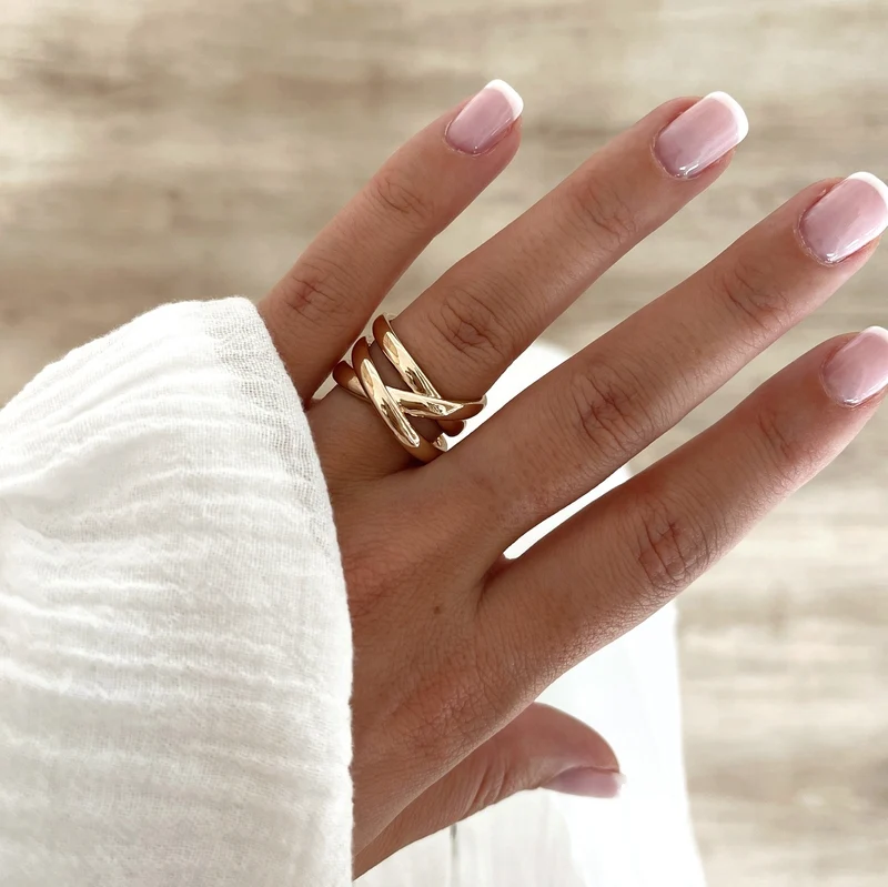 Bague "Trish" plaqué or
