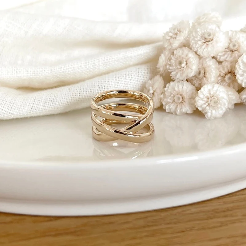 Bague "Trish" plaqué or