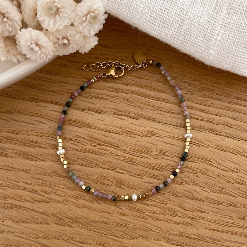 Bracelet "Wallis" tourmaline acier