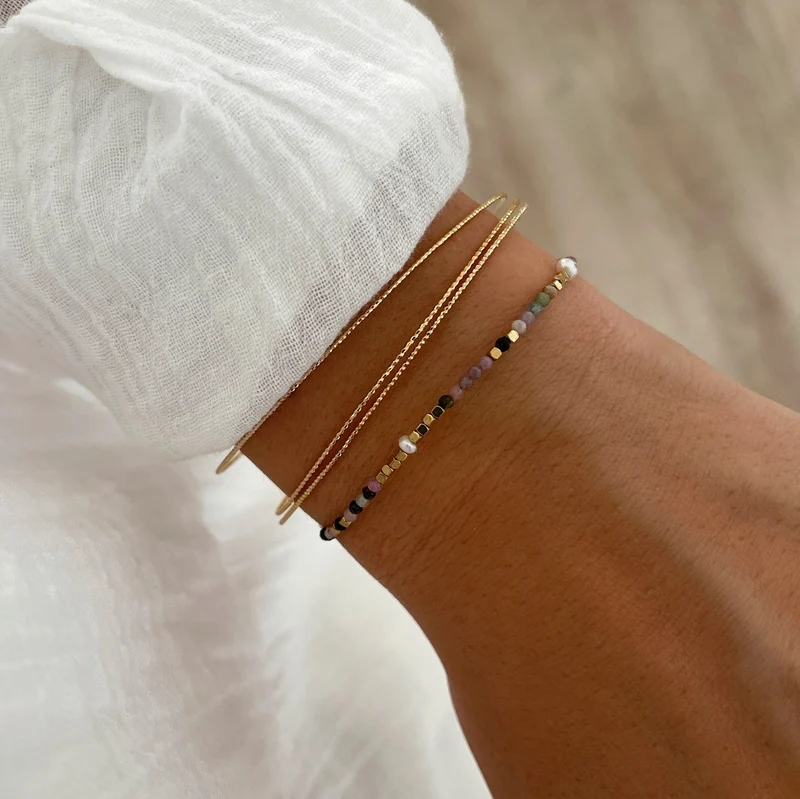 Bracelet "Wallis" tourmaline acier