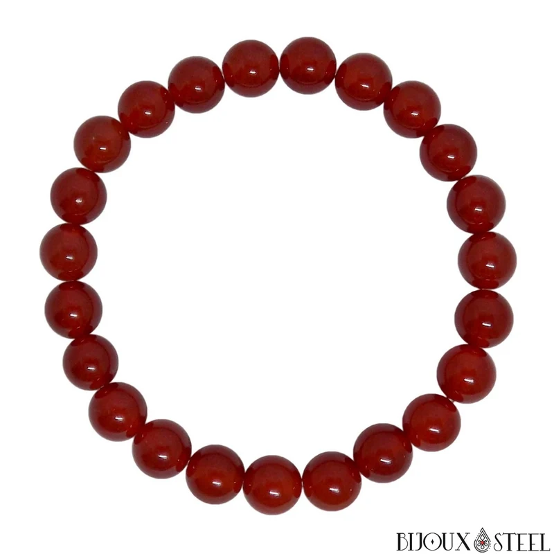 Bracelet en perles de cornaline 8mm