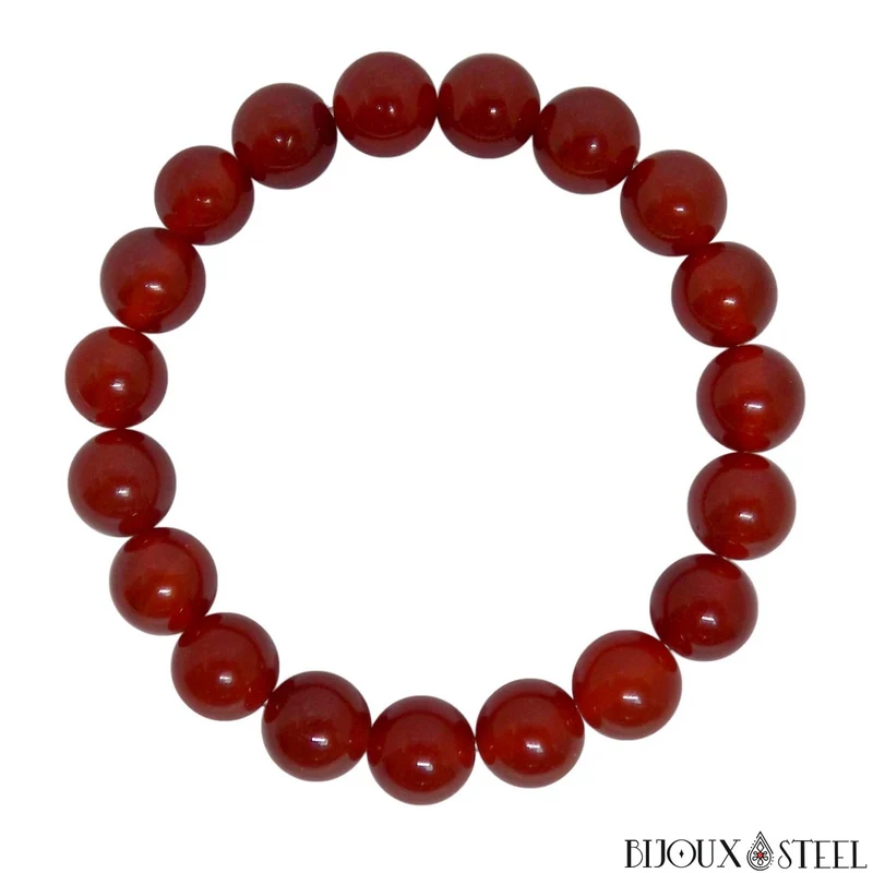 Bracelet en perles de cornaline 10mm