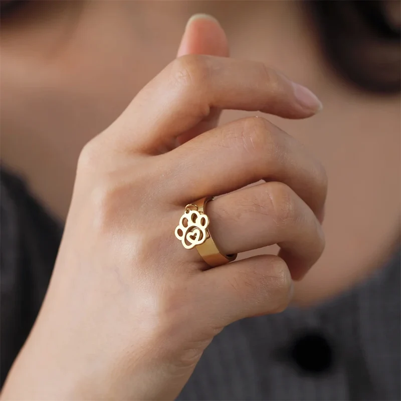 Bague Breloque Patte de Chien