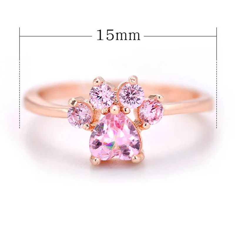 Bague Patte de Chien Rose