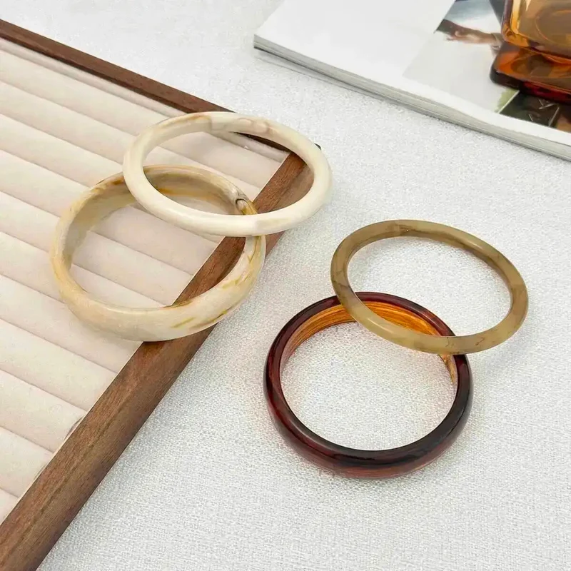 Ensemble Bracelets Résine Bruns