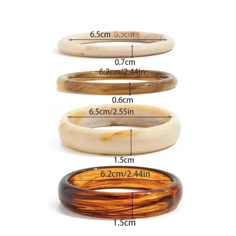 Ensemble Bracelets Résine Bruns