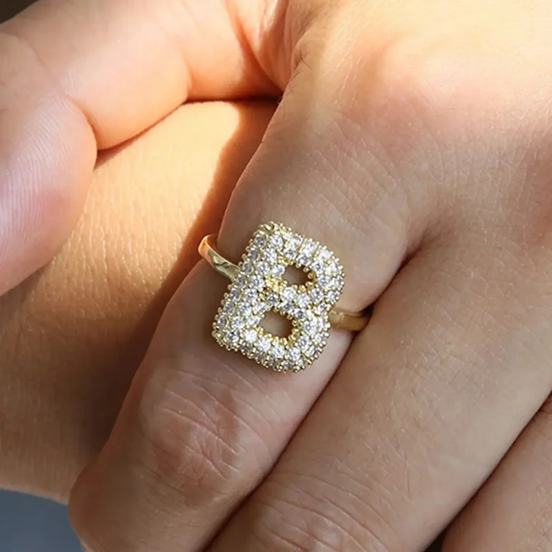 Bague Lettre Bubble
