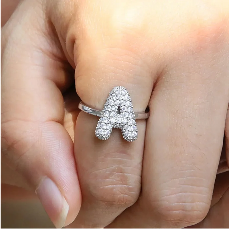 Bague Lettre Bubble