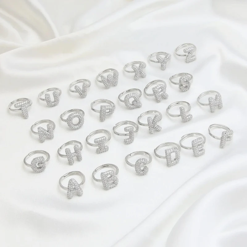 Bague Lettre Bubble