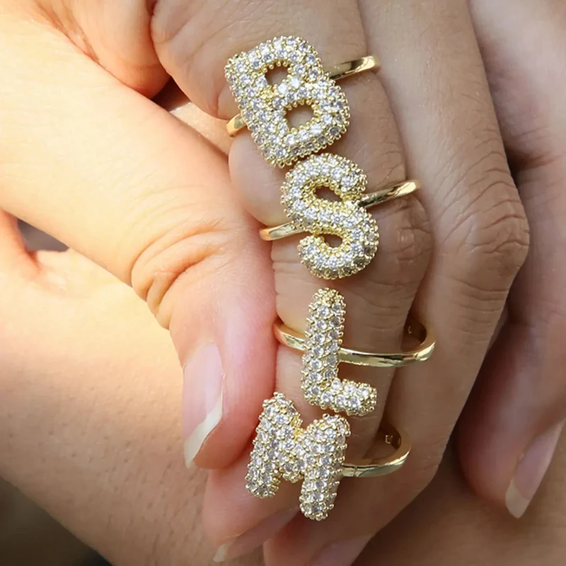 Bague Lettre Bubble