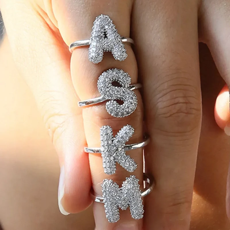 Bague Lettre Bubble